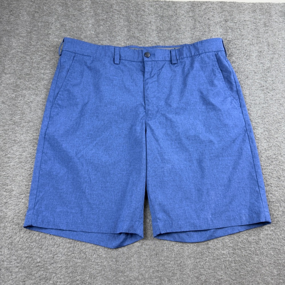Grand Slam Golf Shorts Men's 36 Blue Performance Stretch‎ Flat Front Casual